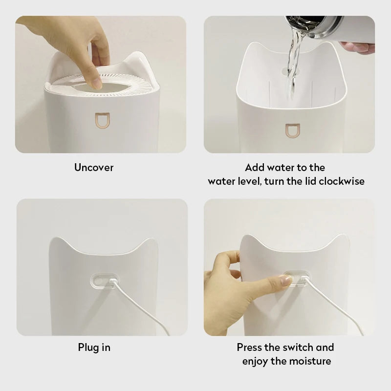 2000ML USB Air Humidifier Double Spray Port Essential Oil Aromatherapy Diffuser Cool Mist Maker Fogger for Home Office