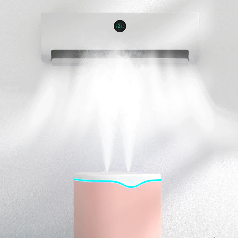 2000ML USB Air Humidifier Double Spray Port Essential Oil Aromatherapy Diffuser Cool Mist Maker Fogger for Home Office