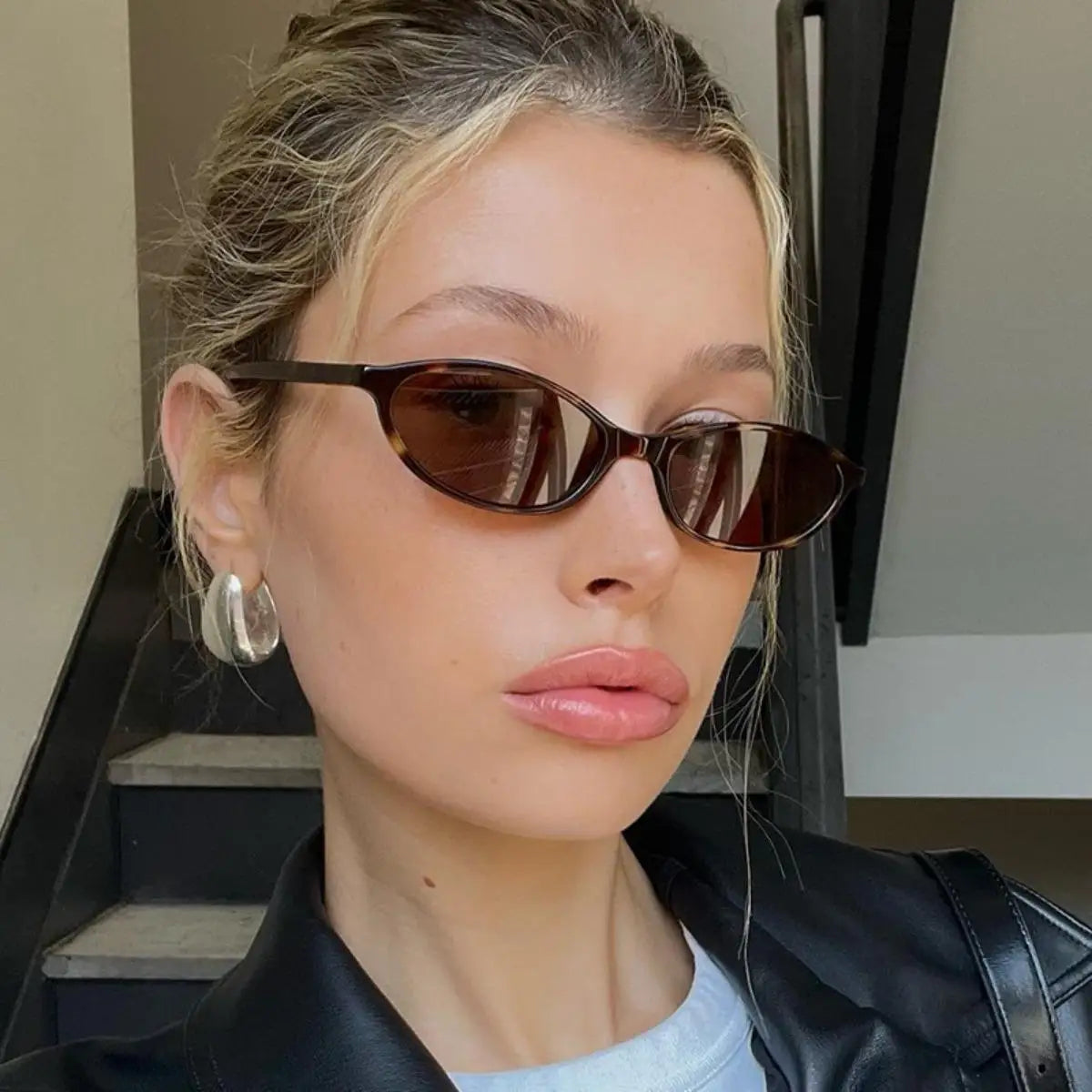 3PCS Y2K Small Oval Sunglasses Women Retro Korean Style Hip Pop Punk Eyepieces Women's Sunglasses