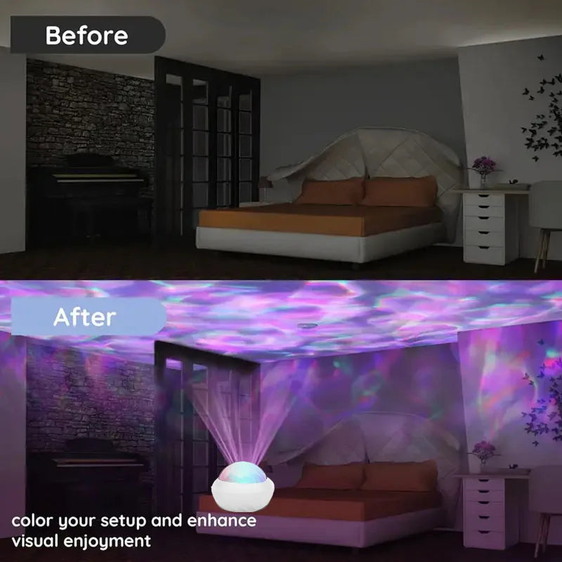 LED USB Galaxy Projector Lamp 360° Northern Aurora Ball Atmosphere Night Lights with Remote Control for Party Home Ceiling Decor