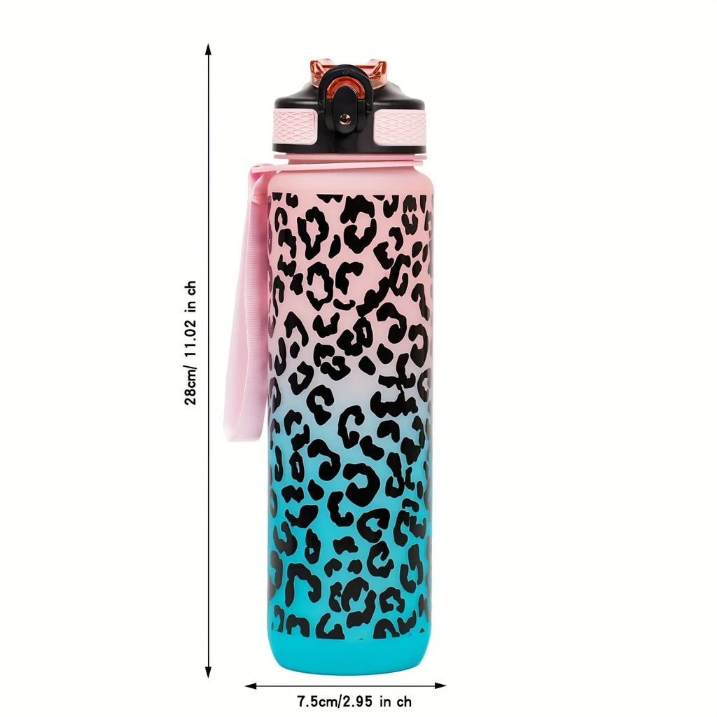 1000ml/34oz outdoor sports water bottle, with lid, durable and leak-proof, suitable for running, cycling, birthday gift, gift