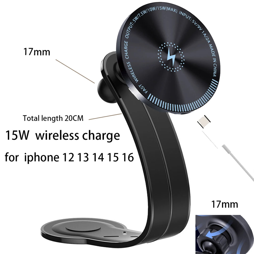 Car Mount Detachable, Bendable Aluminum Arm Magnetic Phone Holder for Car Cell Phone Mount for Car