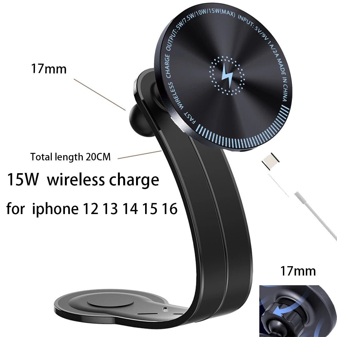 Car Mount Detachable, Bendable Aluminum Arm Magnetic Phone Holder for Car Cell Phone Mount for Car