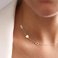 Custom Heart Letter Initials Necklace for Women Personalized Stainless Steel Sideways Initial Necklace Jewelry Mothers Day Gift