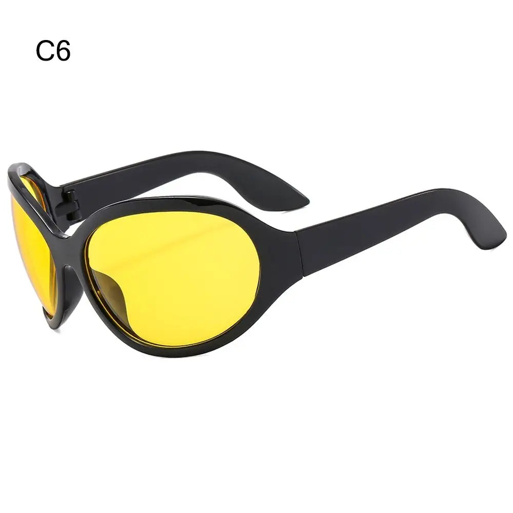 Irregular UV400 Oversized Sunglasses Y2K Shades Wrap Around Women & Men