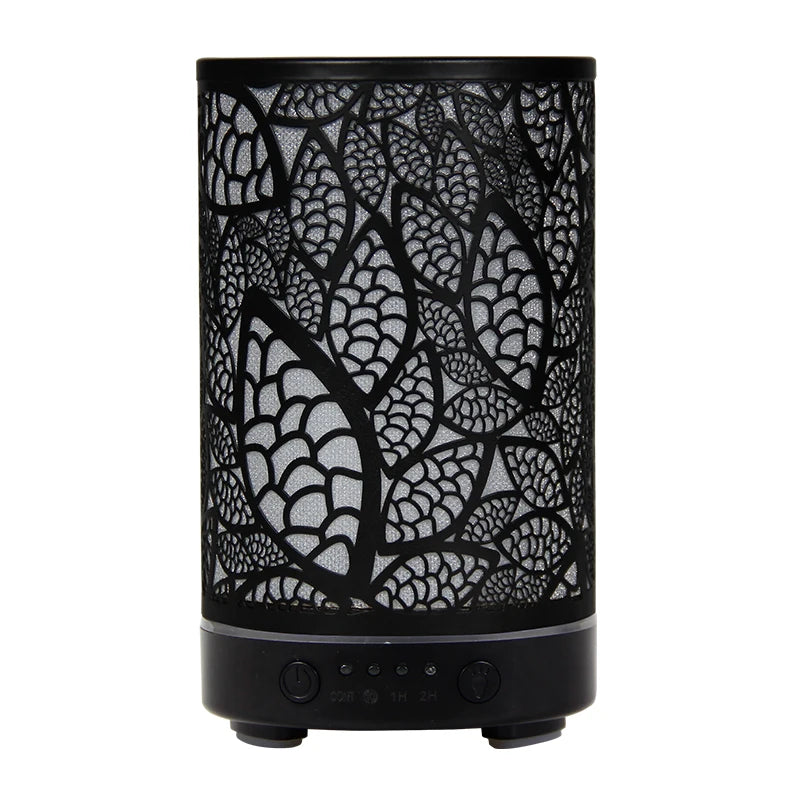 100ml Essential Oil Diffuser Aroma Diffuser Timing Function Hollow Ultrasonic Air Humidifier Smart Home Appliance with LED Light