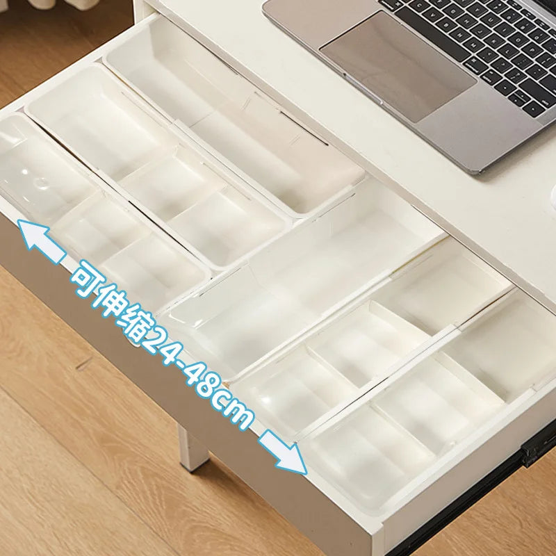 Drawer Compartment Expandable Storage Box, Stationery, Cosmetics, Tableware, Underwear, Snacks Storage Drawer Box