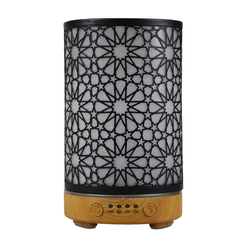 100ml Essential Oil Diffuser Aroma Diffuser Timing Function Hollow Ultrasonic Air Humidifier Smart Home Appliance with LED Light