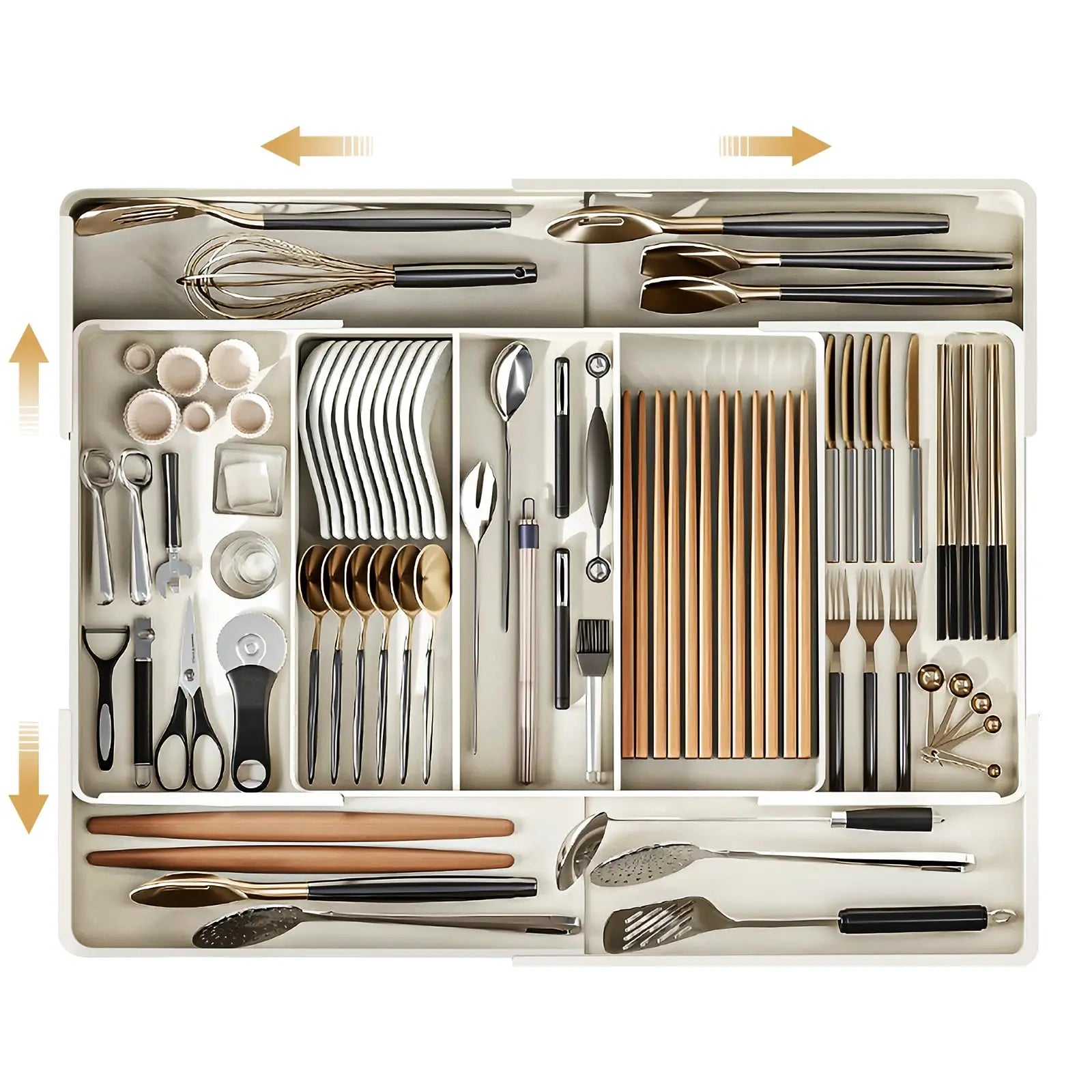 Velori Utensil Tray — Expandable Kitchen Drawer Organizer
