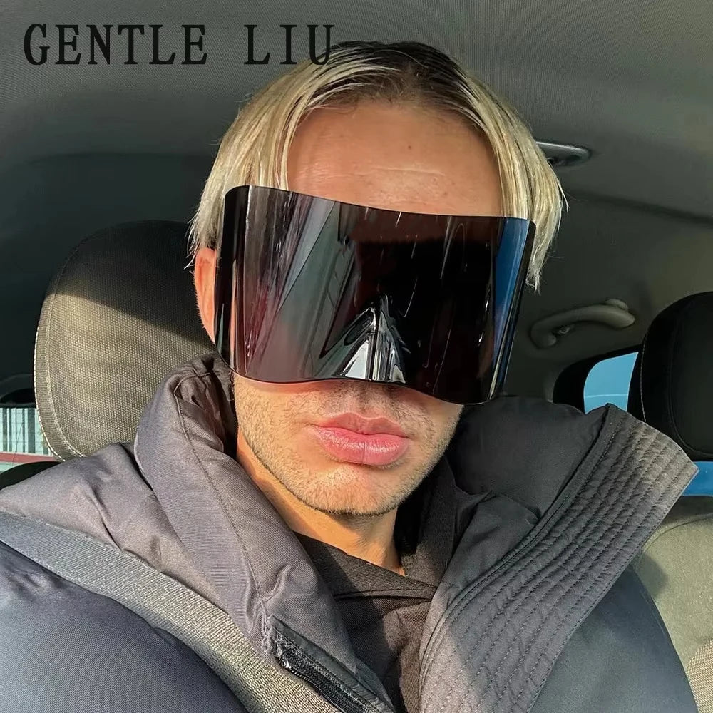 Y2k Retro Oversized Sunglasses Mask Women Punk Goggle Sports Sun Glasses For Men Women 2000's Brand Designer Shield Eyewear sol