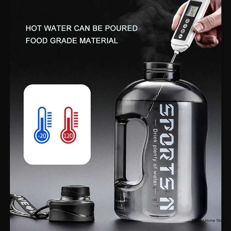 1L UP To 5L Large Capacity Bicycle Water Bottle Fitness BPA FREE Scale Drink Bottle for Men Gym Cycling Camping Water Bottle Cup