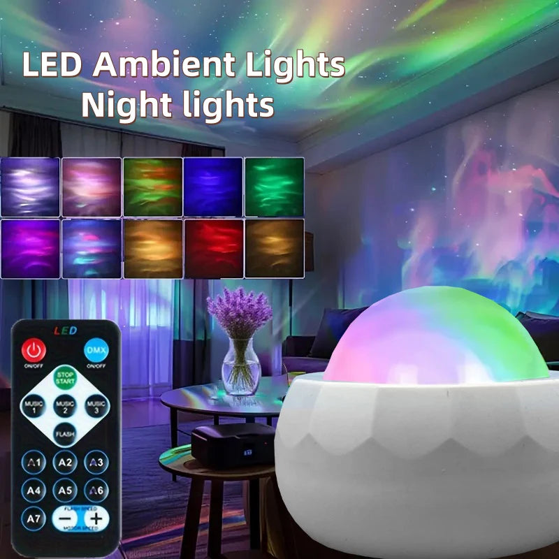 Galaxy Starry Sky Projector Light LED Night Light Remote Control 7 Modes USB Plug-in for Kids Room Party Decor Gift Auto Rotate