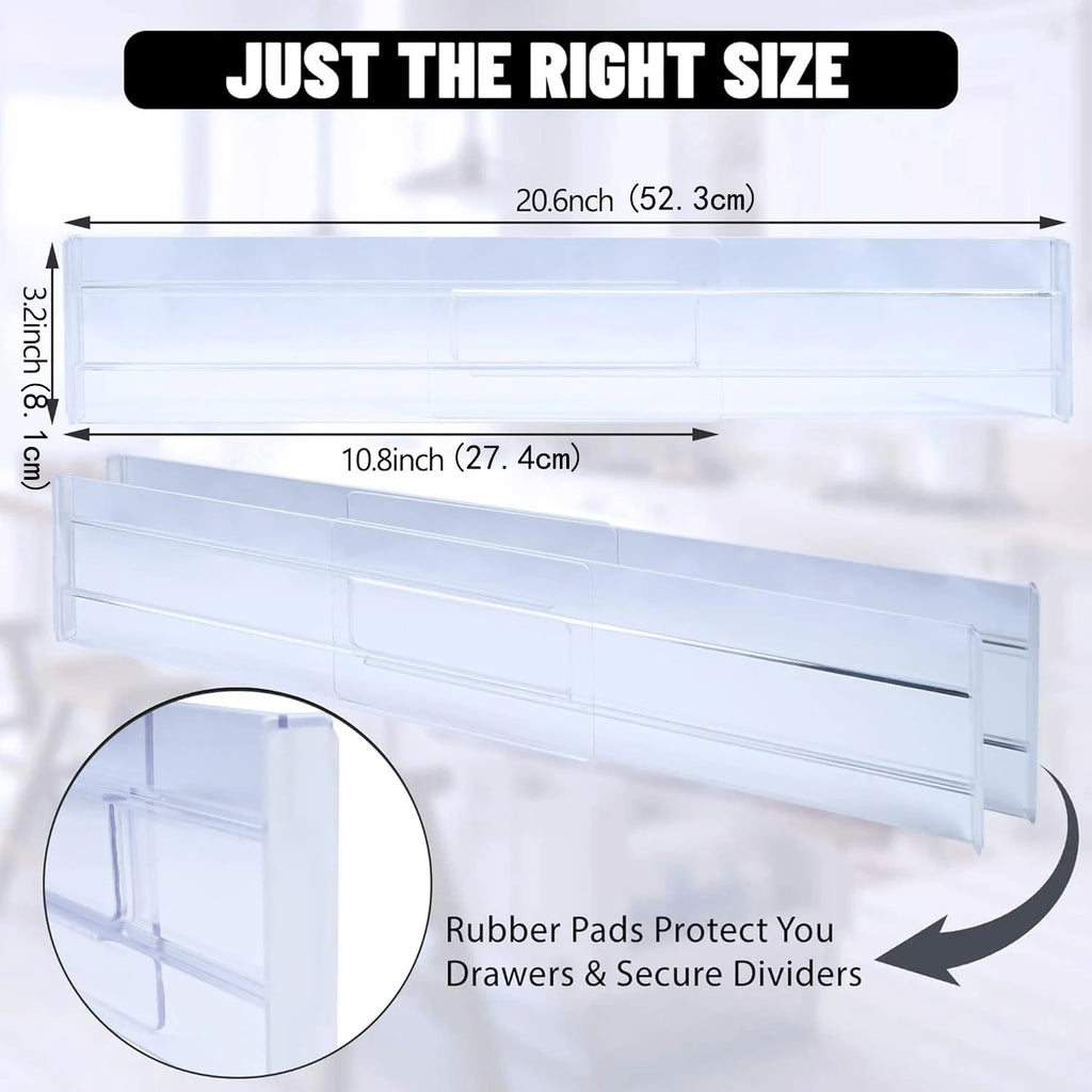 Velori Tidy Dividers — 4pc Expandable Drawer Organizer Set