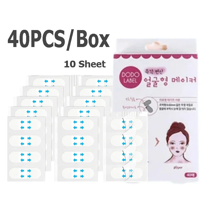 4/80Pcs V Lift Face Sticker Invisible Makeup Adhesive Lift Face Tape Slim Patch Breathable Sticker Lifting Tighten Chin