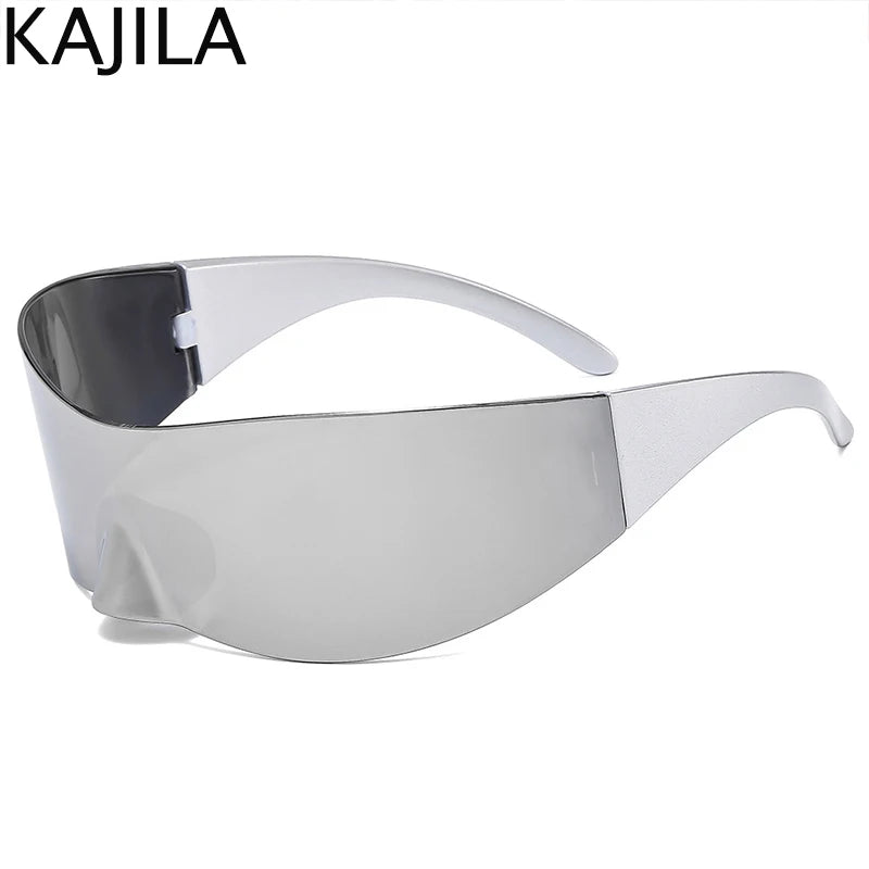 Y2K Cyber Punk One-Piece Sports Sunglasses Women Men 2025 Luxury Brand Windproof Rimless Sun Glasses For Ladies Shield Eyewear