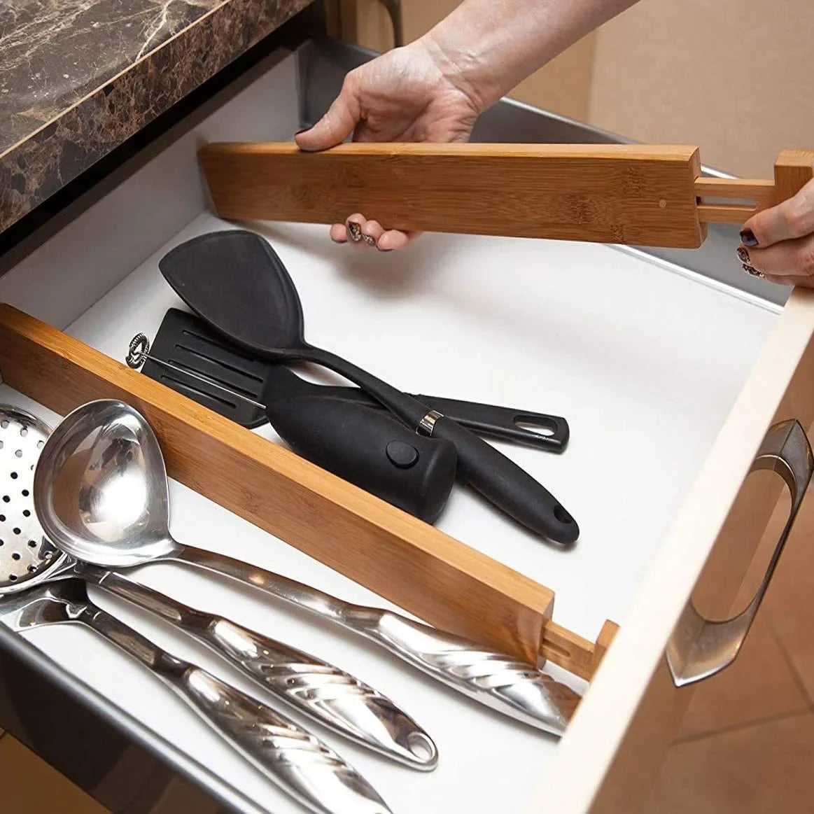 Velori Bamboo Dividers — Adjustable Drawer Separators Set