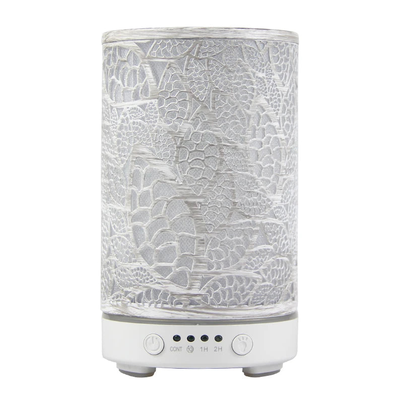 100ml Essential Oil Diffuser Aroma Diffuser Timing Function Hollow Ultrasonic Air Humidifier Smart Home Appliance with LED Light