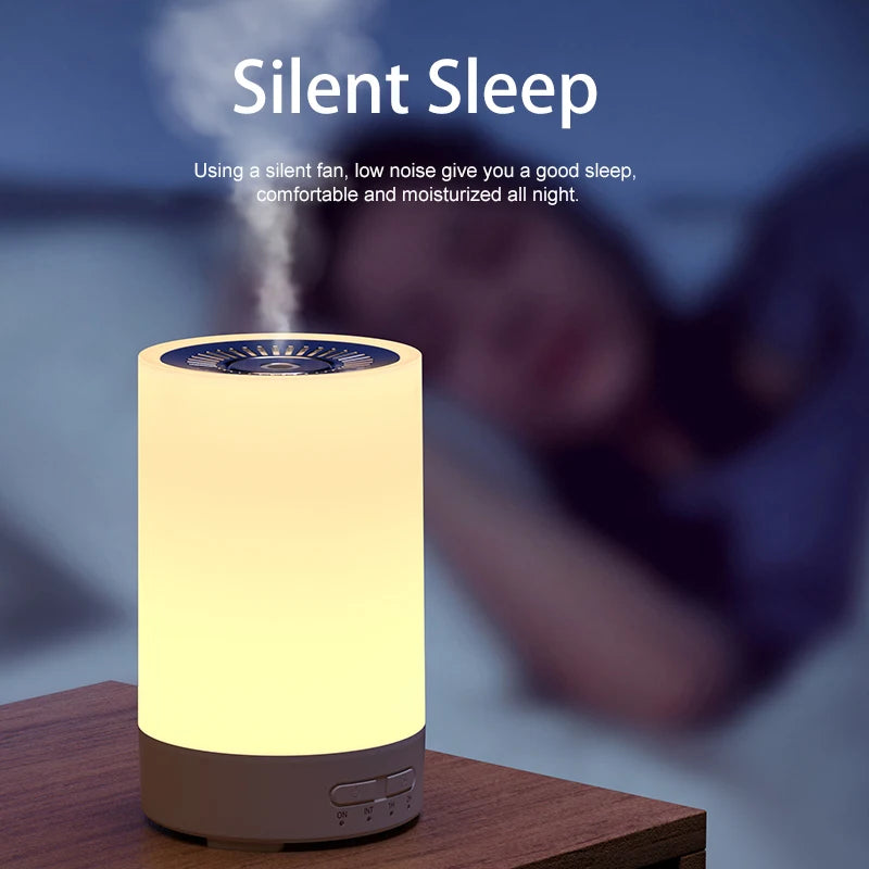 150ML Ultrasonic Wood Grain Essential Humidifier Air Humidifier for Bedroom Office Home 7 Color LED Light Aromatherapy Diffuser