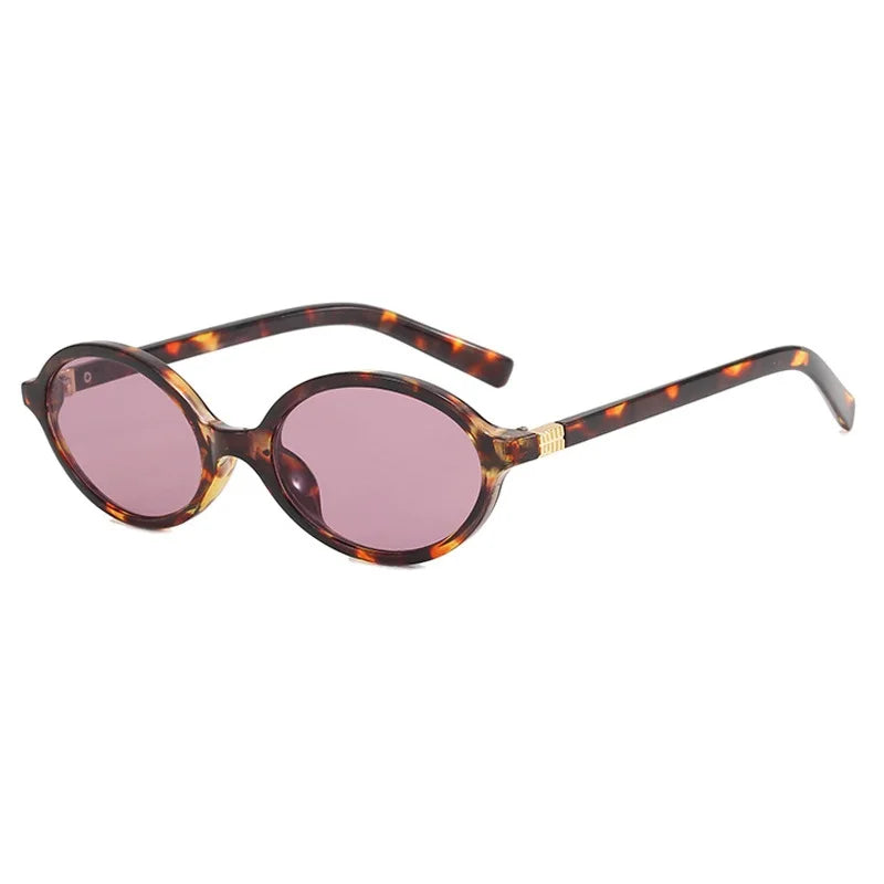 Vintage Oval Sunglasses Women Fashion Y2K Small Sun glasses Ladies Trendy Sexy Leopard Eyegalsses UV400 Retro Eyewear Men Shades