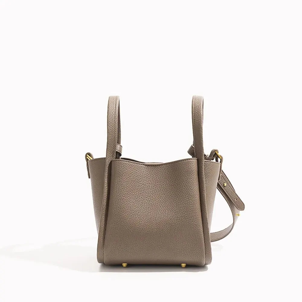 Vegan Leather HandBag Crossbody Bag For Women Hobo Minimalist Faux Casual Purse Classic Bucket Bag Simple Shoulder Bag