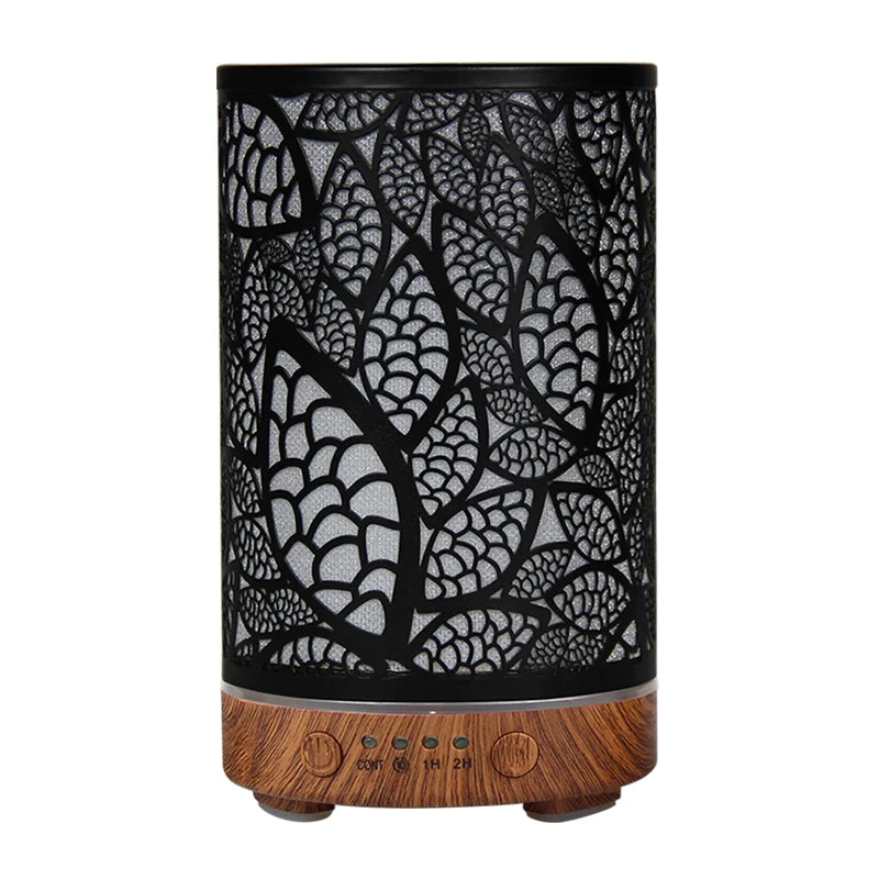 100ml Essential Oil Diffuser Aroma Diffuser Timing Function Hollow Ultrasonic Air Humidifier Smart Home Appliance with LED Light