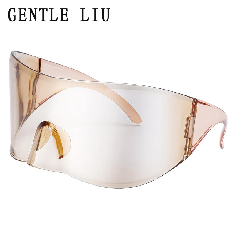 Y2k Retro Oversized Sunglasses Mask Women Punk Goggle Sports Sun Glasses For Men Women 2000's Brand Designer Shield Eyewear sol