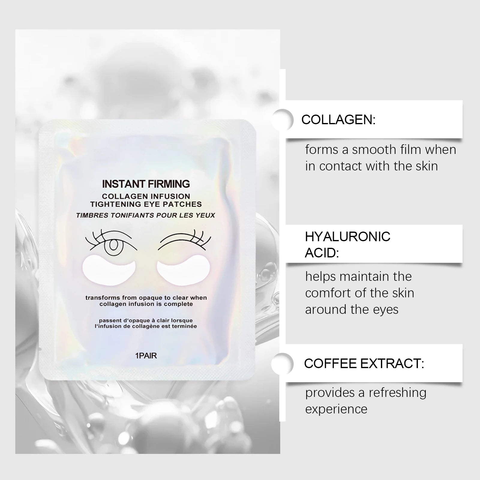 Velori Collagen Eye Patches — 8 Pairs Hydrogel Mask for Dark Circles