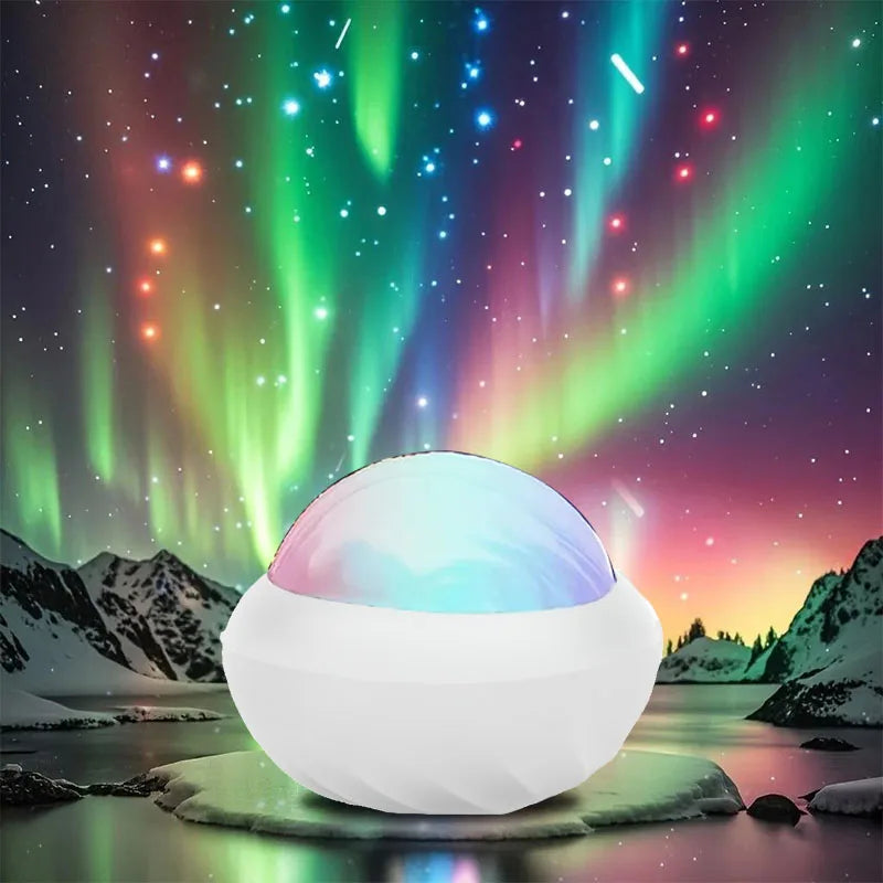 LED USB Galaxy Projector Lamp 360° Northern Aurora Ball Atmosphere Night Lights with Remote Control for Party Home Ceiling Decor