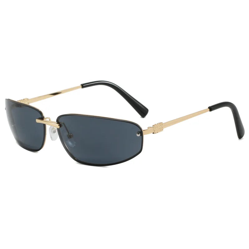 Y2k Sunglasses Women Men Oversized Brand Designer Gradient Goggle Sun Glasses Steampunk Glasses Shades Eyewear Metal Eyeglasses