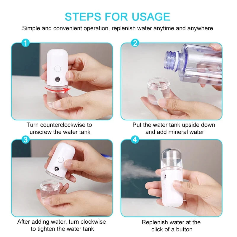 Velori Travel Mist — USB Rechargeable Nano Facial Steamer for Travel