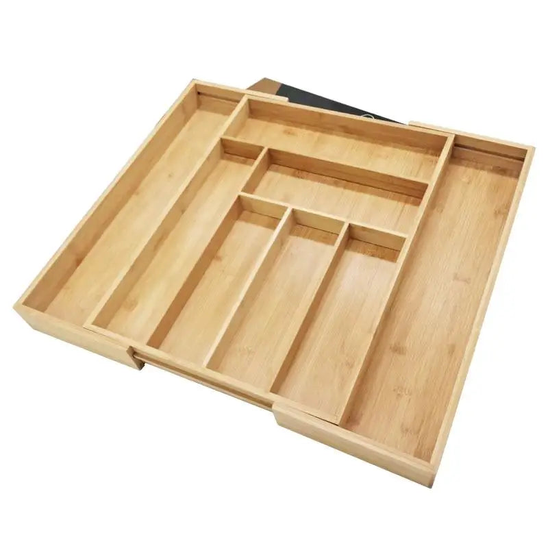 Velori Bamboo Organizer — Expandable Silverware & Cutlery Storage