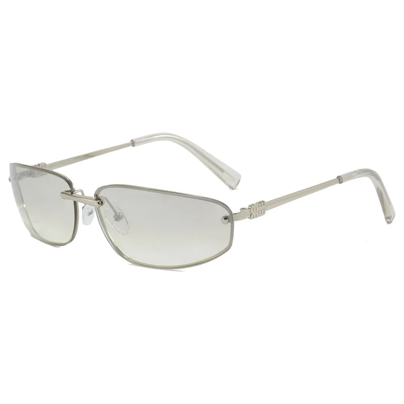Y2k Sunglasses Women Men Oversized Brand Designer Gradient Goggle Sun Glasses Steampunk Glasses Shades Eyewear Metal Eyeglasses