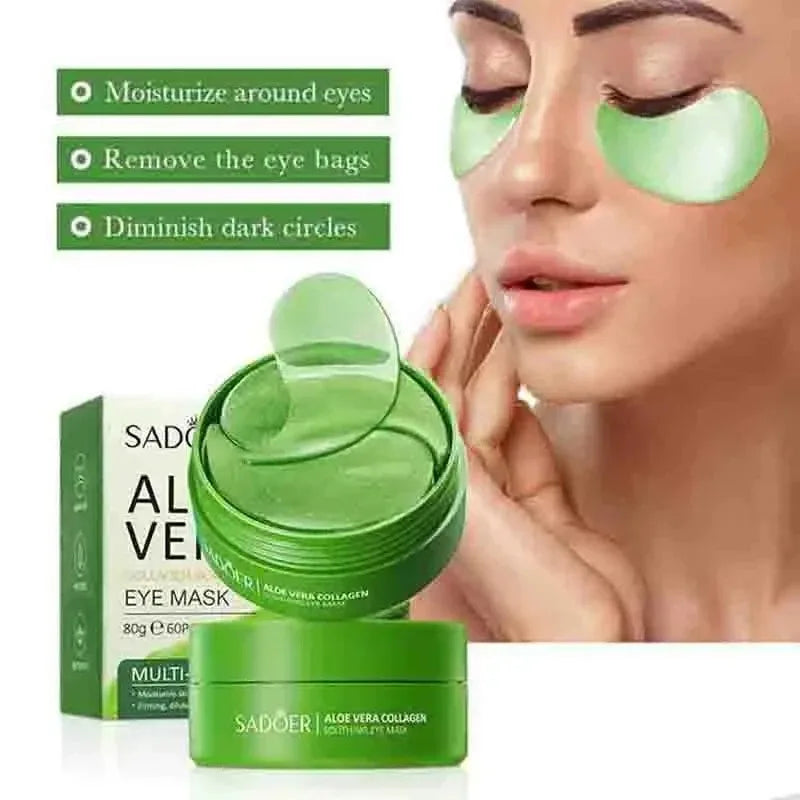 Velori Aloe Eye Mask — 60pc Collagen Eye Patches for Dark Circles