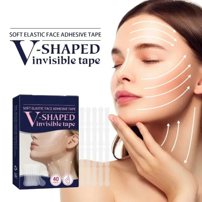 80/40PCS Facial Lifting Strips Brow Lift Tape Invisible Facelift Tape V-Shaped Chin Patch Facial Shaping Lifting&Tightening Tool