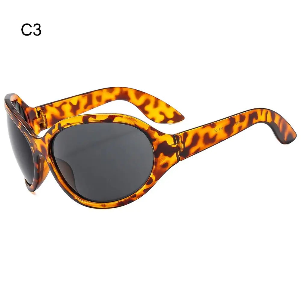 Irregular UV400 Oversized Sunglasses Y2K Shades Wrap Around Women & Men