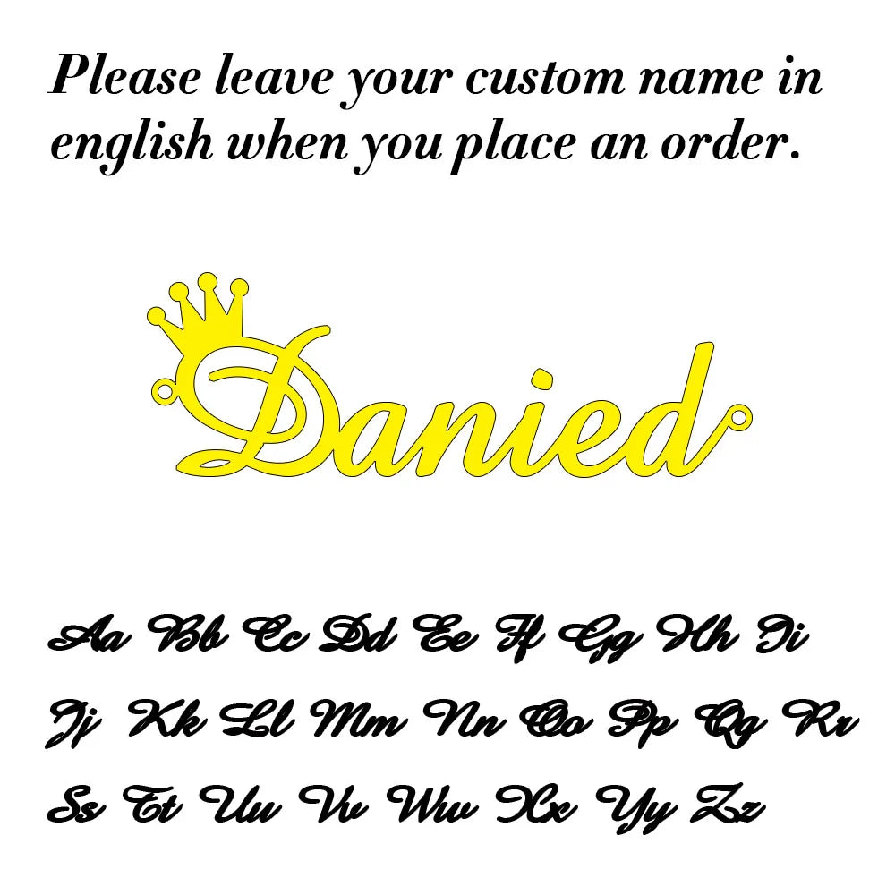 Customized Fashion Stainless Steel Name Necklace Personalized Letter Gold Color Choker Necklace Pendant Nameplate Gift