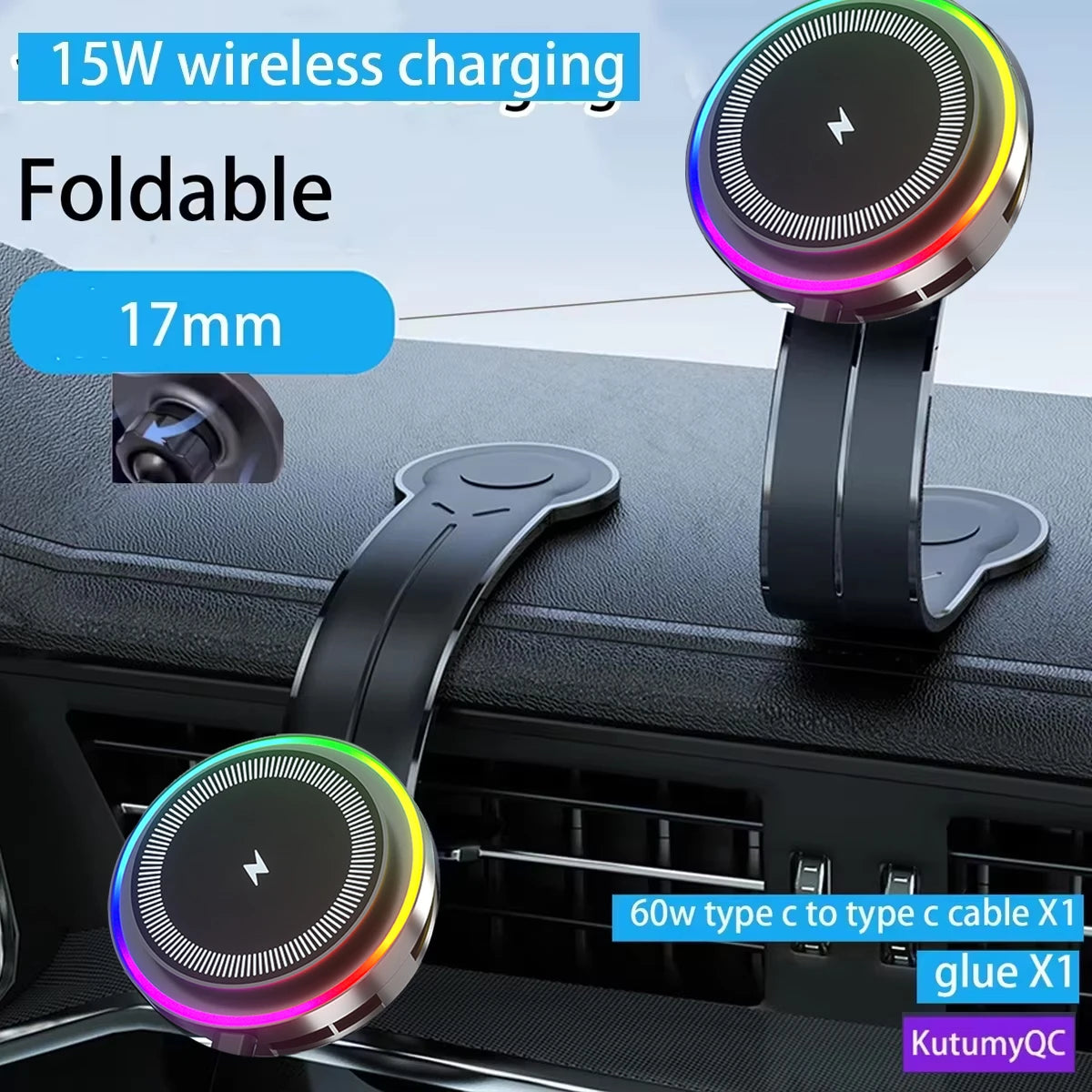 Car Mount Detachable, Bendable Aluminum Arm Magnetic Phone Holder for Car Cell Phone Mount for Car