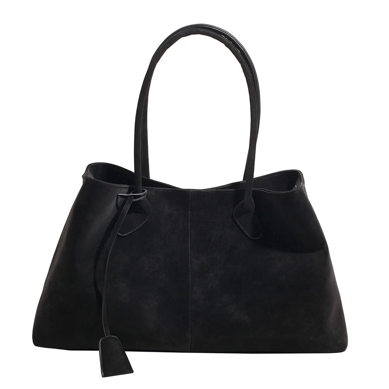 Faux Suede Solid Color High Quality Fashionable Versatile Handbag 2025 Women's Product Hot Selling  Large Capacity Shoulder Bag