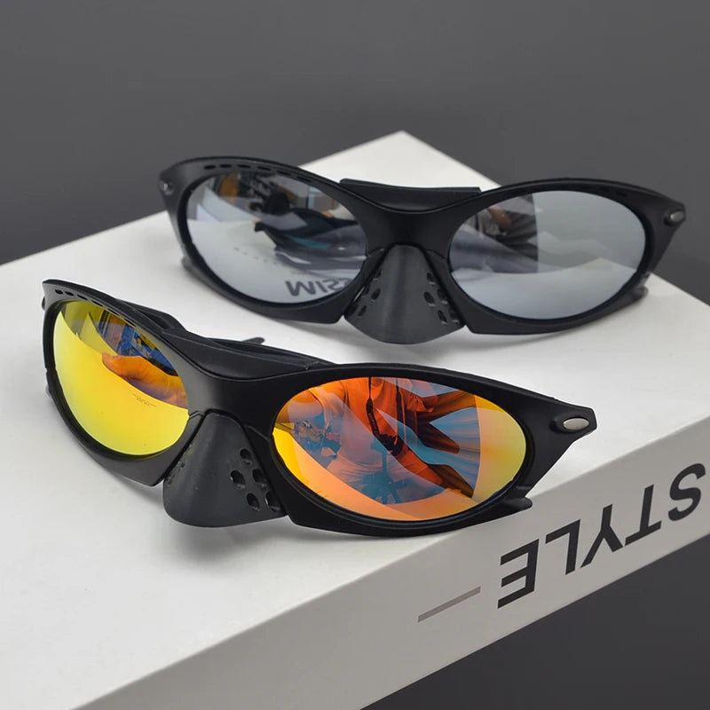Y2K Millennium Style Unisex Outdoor Cycling Mountain Walking Sunglasses round Face Women's Fashionable Retro Elegant Sporty