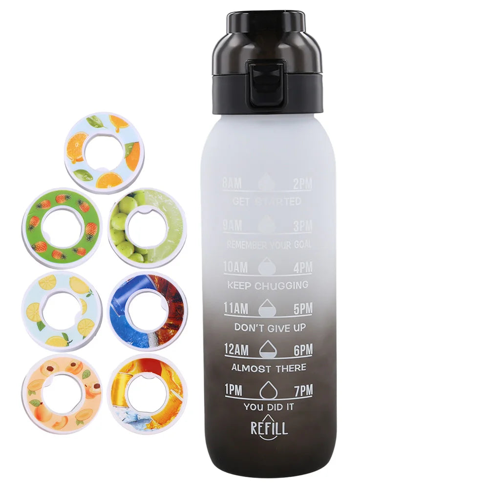 1000ML/600ML Air Water Bottle BPA Free with 7 Flavour Pods Scent Water Cup Sports Water Bottle for Gyms Outdoor Sport Schools
