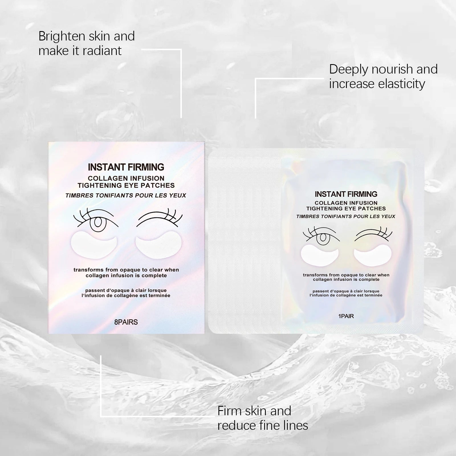 Velori Collagen Eye Patches — 8 Pairs Hydrogel Mask for Dark Circles