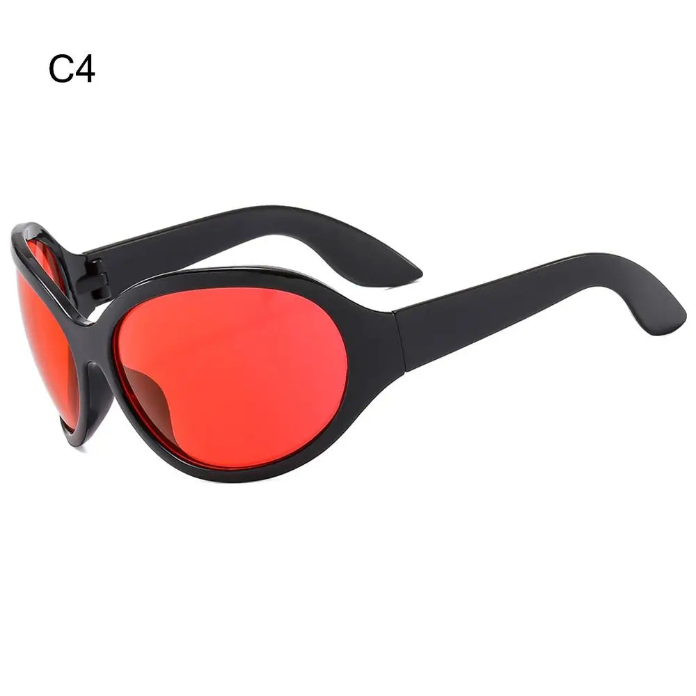 Irregular UV400 Oversized Sunglasses Y2K Shades Wrap Around Women & Men