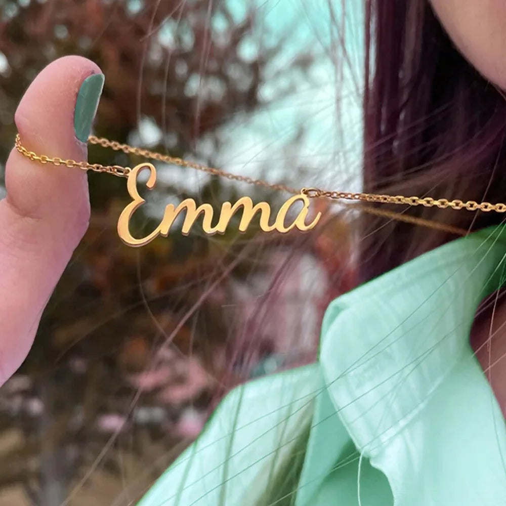 Customized Name Necklace Letter Pendant Stainless Steel Exquisite Jewelry