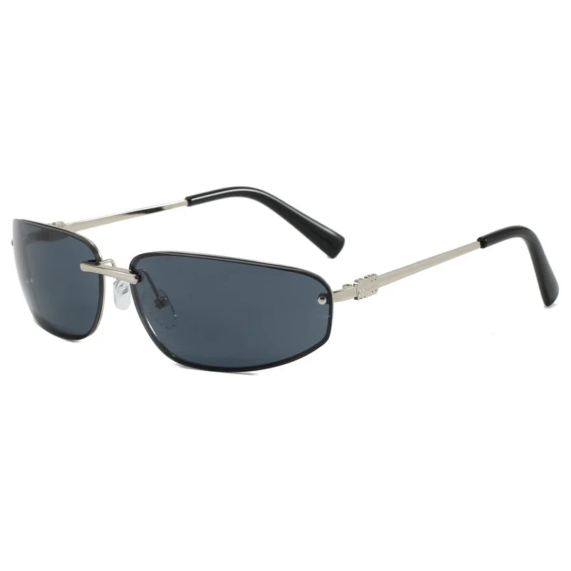 Y2k Sunglasses Women Men Oversized Brand Designer Gradient Goggle Sun Glasses Steampunk Glasses Shades Eyewear Metal Eyeglasses