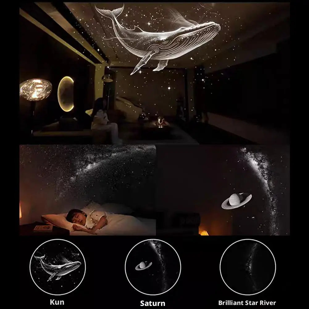 2-in-1 Mini Galaxy Star Projector Night Light LED Starry Sky Ambient Lamp for Bedroom Sleep & Decoration LED Atmosphere Light