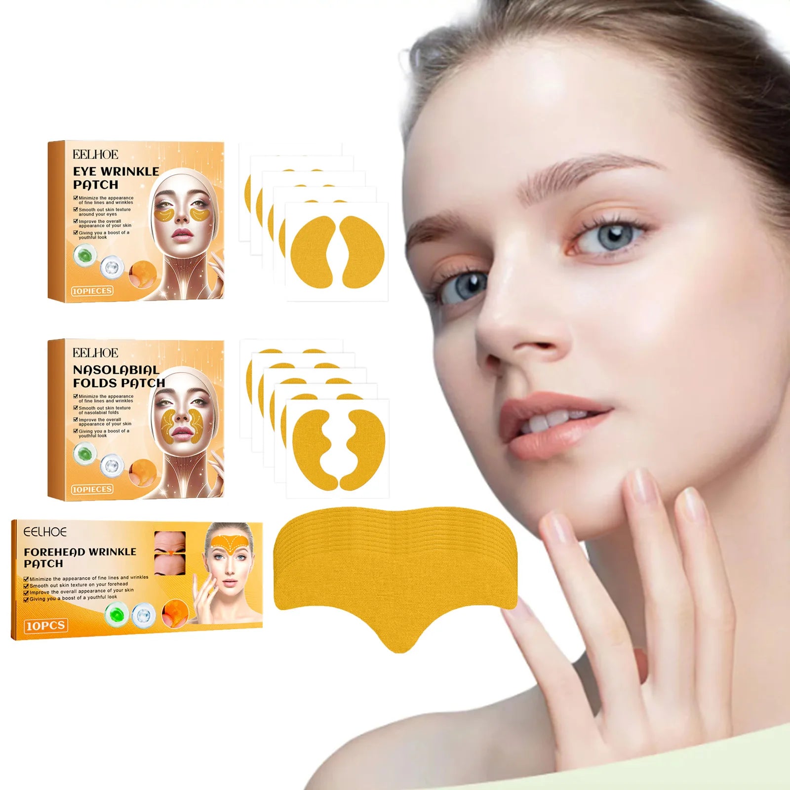 Velori Anti-Wrinkle Patches — Forehead, Eye & Nasolabial Gel Patches