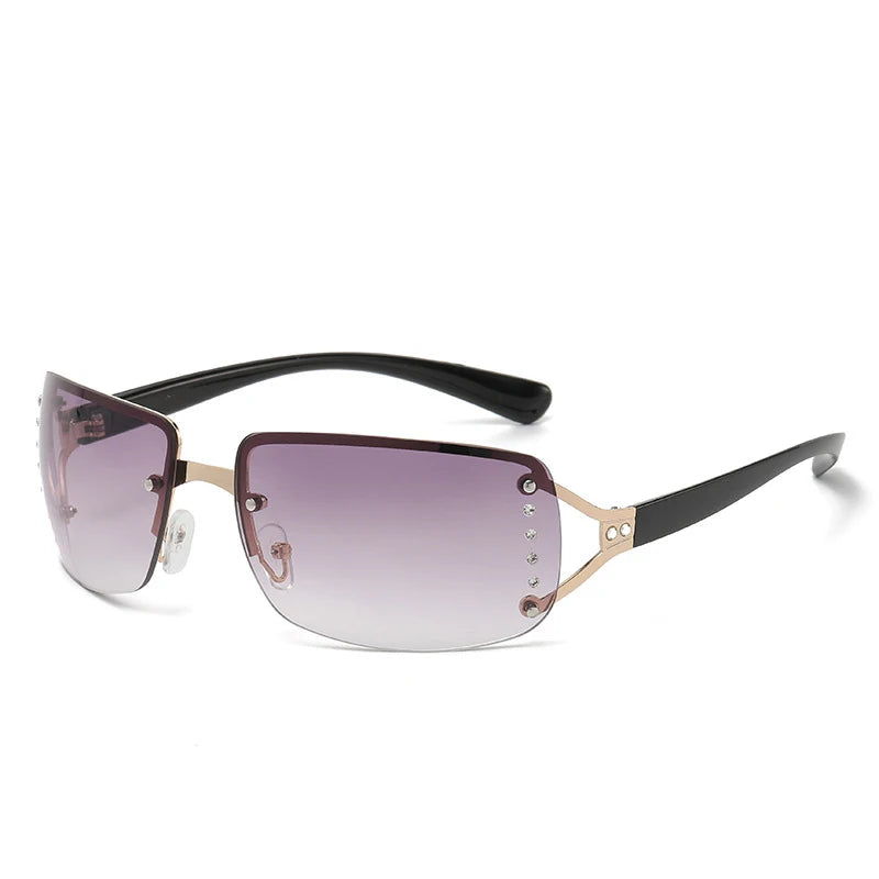 New  Women Sunglasses Luxury Brand Design Fashionable Y2KSun Glasses Camping Cycling Fishing Retro Frameless Uv400 Men Sunnies