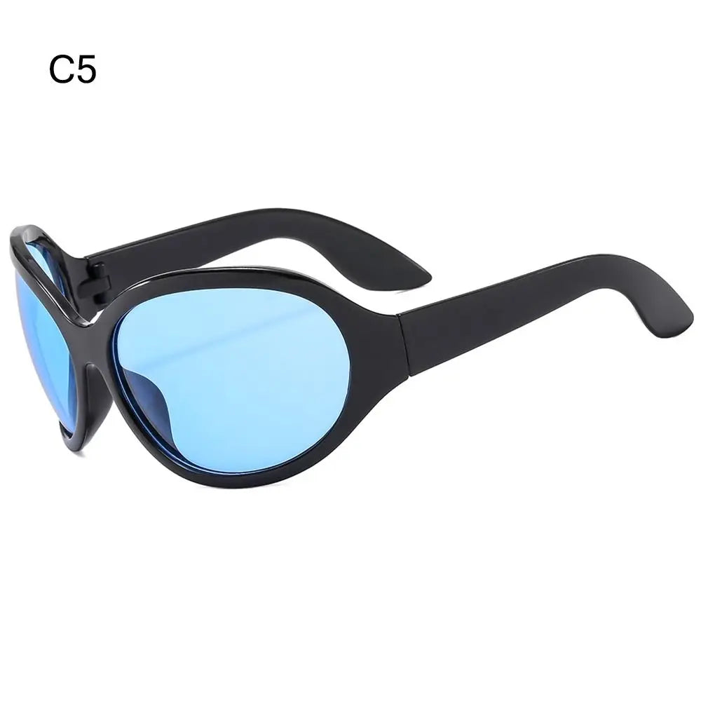 Irregular UV400 Oversized Sunglasses Y2K Shades Wrap Around Women & Men