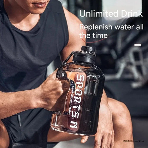 1L UP To 5L Large Capacity Bicycle Water Bottle Fitness BPA FREE Scale Drink Bottle for Men Gym Cycling Camping Water Bottle Cup