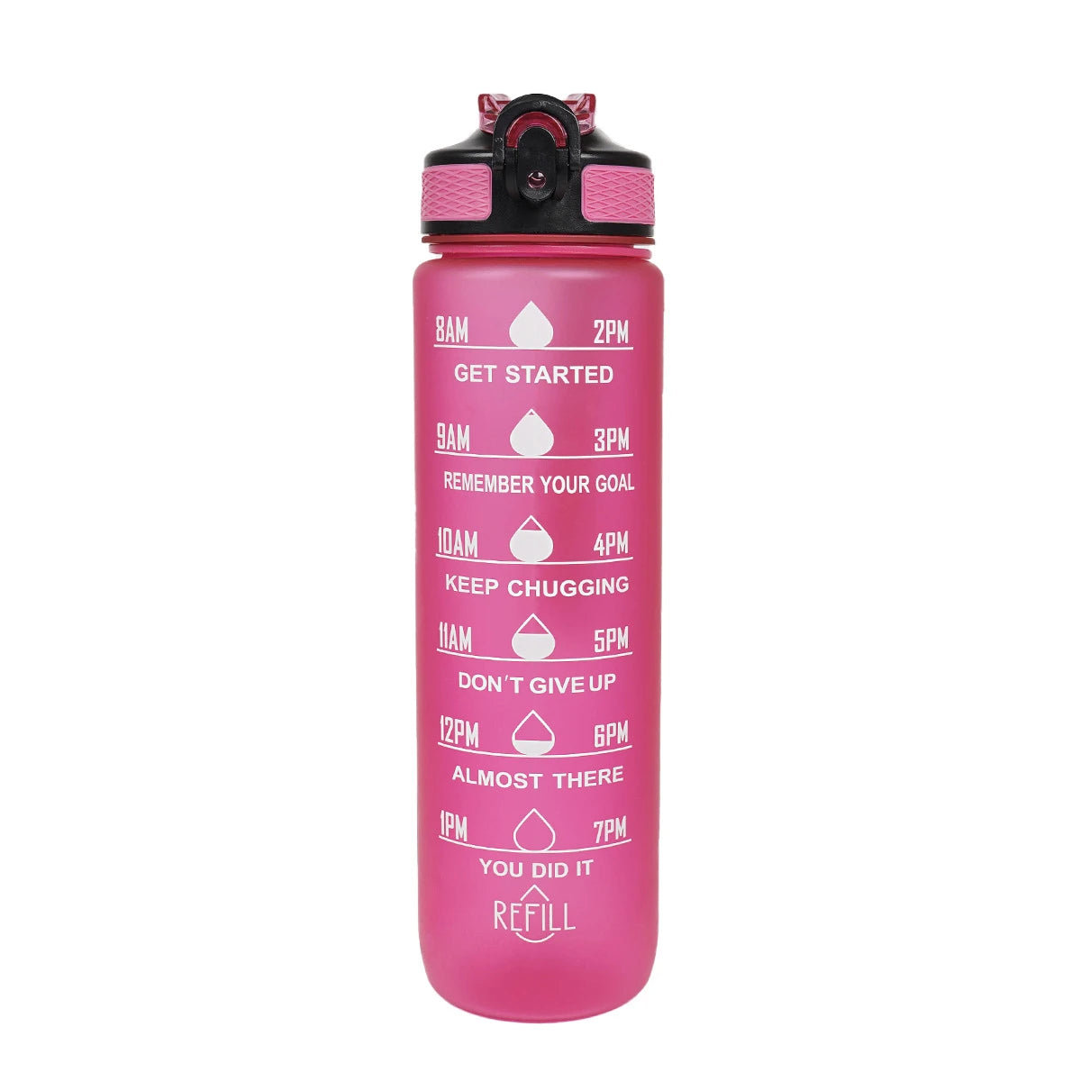 Gradient Color 1000ml Plastic Water Bottle with Straw Leak-Proof Sports Water Bottle for Outdoor Travel Fitness Cycling